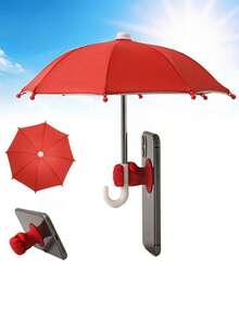 1/2/5pcs Phone Umbrella For Sun, Phone Clamp Umbrella, Outdoor Waterproof Sunshade Umbrella With Phone Holder, Anti-UV Mini Umbrella For Light Rain, Universal Phone Sun Visor, Mini Pink Umbrella, Mobile Phone Stand Umbrella, Outdoor Anti-Glare Phone Sun Shade, Travel Essentials, Workout, School Supplies, Holiday, Camping, Vacation Accessories - Multicolor - View 17