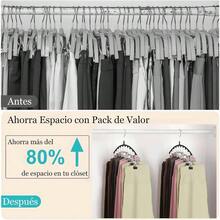 4 Pack Organizador Closet, Organizador de Closet, Ganchos para Pantalones, con 10 Clips, Organizadores para Metal Puede Sujetar Pantalones, Faldas, Sombreros - 4 Pago - Ver 3