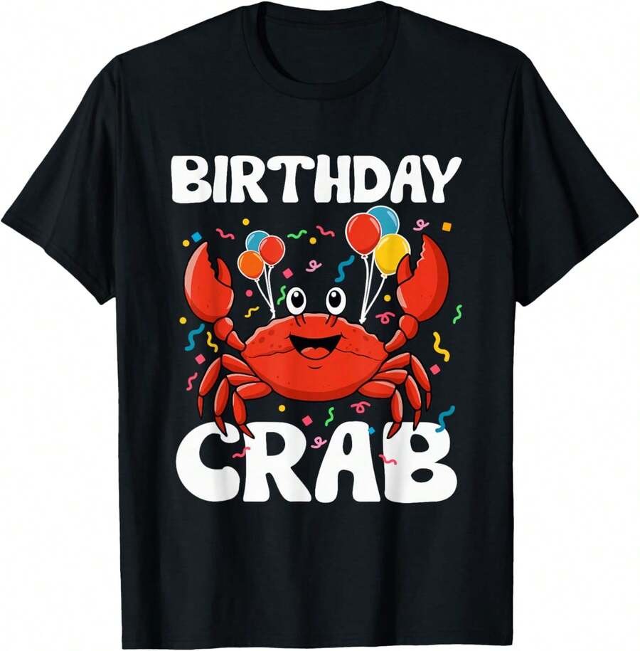 Birthday Crab Party Tee Crabs Lover Birthday Crab Birthday T-Shirt - màu đen - Xem 1
