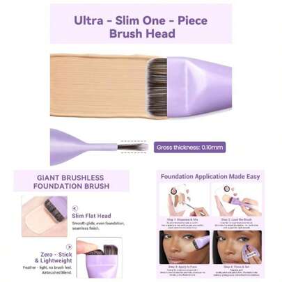 3 - In - 1 Professional Foundation Brush Set - Kabuki Makeup Brush, Mixing Palette Creamy, Mineral Foundations BBCC Creams