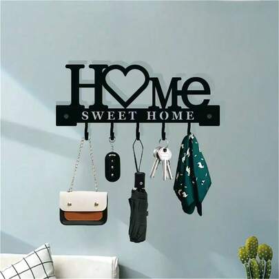 1 pezzo Portachiavi a forma di cuore da appendere a parete, organizzatore con ganci, senza bisogno di forare, decorazione per la casa per il soggiorno