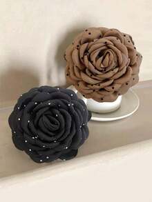 1/2pcs Fashionable Sweet Polka Dot 3D Floral Hair Claw Clips, Gentle Elegant Bun Holder, Large Hair Claw For Ponytail, Elegant Accessory For Going Out, Dates, Parties, Holidays, Ideal Gift For Valentine's Day, Thanksgiving Birthday Winter Hair Clutch Elegant Hair Clips Women Hair Accessories Flower Hair Clip Summer Beach Vacay,Travel - Multicolor - View 10