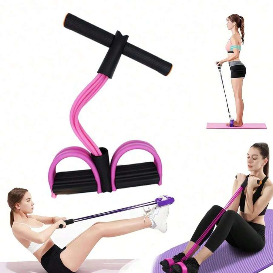 Multifunctional Tension Rope, 6 - Tube Elastic Yoga Pedal Puller Resistance Band, Natural Latex Tension Rope Fitness Equipment, Suitable For Abdomen/Waist/Arm/Leg Stretching And Weight - Loss Training