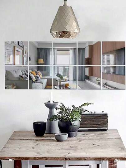 1pc DIY Acrylic Mirror, Bathroom Spiegel Makeup Unbreakable, Self Adhesive, Peel Stick, No Installation Required. Wand Square Round Heart Shaped Waterproof Material, Bedroom Vanity Office, Indoor Outdoor Walls, Versatile Home Accessory. view 8