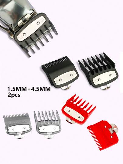 2 件套理发器限位梳 1.5 毫米 + 4.5 毫米，沙龙理发器尺子套装，适合男士渐变发型，适用于 8148 8504