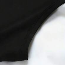 Elegant Rose Floral Design Dress - Black - View 3