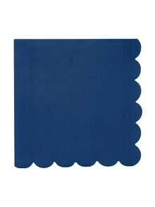 10pcs/20pcs/50pcs/80pcs Navy Blue Plates Cups Napkins Tableware Kit Navy Blue Party Supplies Inlcudes Scalloped Plates Napkins Cups Dinnerware Set For Birthday Wedding Picnic Decorations - Multicolor - View 7