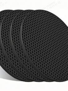 4 piezas de posavasos redondos de silicona con panal - resistentes al calor, flexibles, fáciles de limpiar, antideslizantes, protegen mesas y encimeras de cocina - ideales para platos, ollas y sartenes calientes, perfectos para diversas celebraciones festivas. Confirme que el tamaño del producto sea adecuado antes de comprar.
