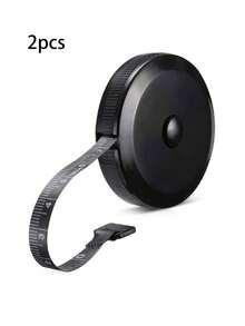 1/2件装软尺双面测量带，软尺测量身体、面料、缝纫、裁剪、梭织工艺、减肥测量，可伸缩黑色双面测量带，学校、家庭和办公用品