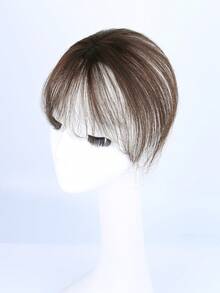 4x6cm 女士刘海发片 360° 夹式真人发片 遮盖白发并增加发量 适用于稀疏发片 无缝顶发 轻盈直发 适合日常使用