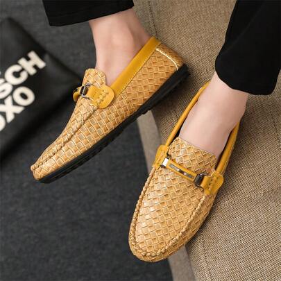 2025年新款纯色商务休闲鞋，男士乐福鞋，轻便，适合上学、办公室、旅行、驾驶