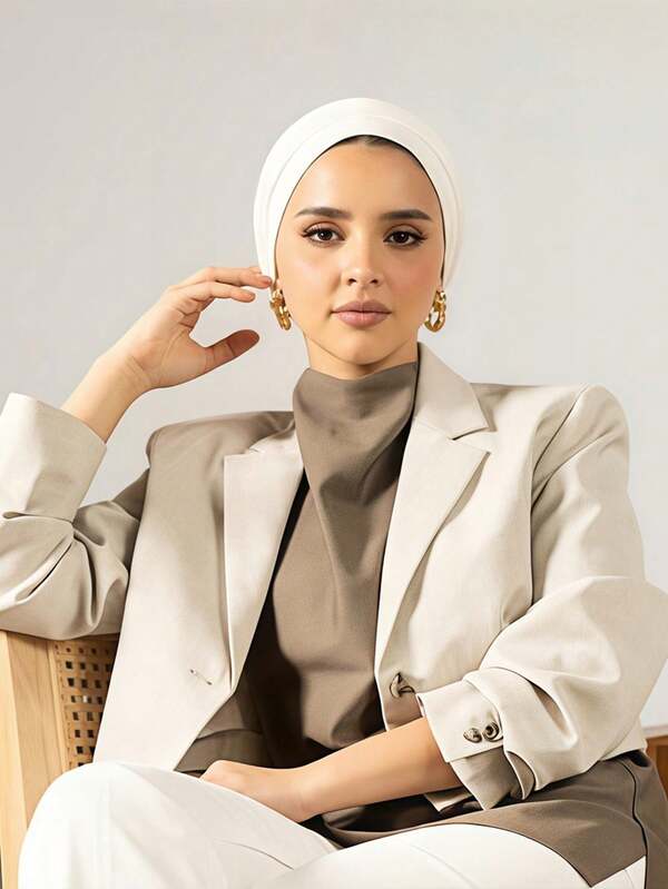 1 Peça Hijab Sólido Clássico Instantâneo para Mulheres, 3 Métodos de Uso Diferentes, Lenço de Cabeça Elástico Versátil e Prático, Tecido Modal Macio, Confortável para Uso Diário, Esportes, Ioga, Acessórios de Abaya