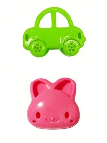 3 件卡通可爱三明治模具，卡通熊、兔子和汽车午餐烘焙模具，用于面包切割 - 彩色 - 查看 13