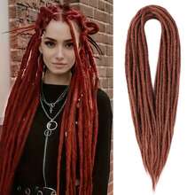 24inch Double Ended Dreadlock Extensions 10strands Straight Braids Thin 0.6cm Synthetic Handmade Reggae Crochet Hair Hip-Hop Soft Locs Dread Extensions - Multicolor - View 20
