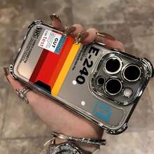 Funda de Teléfono con Patrón de Letras en Color Cálido Gradiente de Moda Adecuada para 16, 15, 14, 13, 12, 11 Pro, X, XR, XS, 8, Plus - Funda Transparente Suave a Prueba de Golpes - Colores mixtos - Ver 3