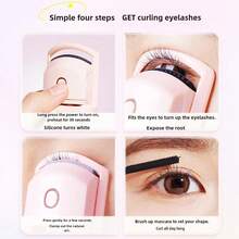 OBOVAY USB Rechargeable Electric Eyelash Curler - Fast Heating, Home Use Electric Eyelash Curler, Silicone Material With Heating, Anti-Scald Design, Long-Lasting Curl, White, Rechargeable Heated Eyelash Curler, Portable Makeup Tool - Multicolor - View 4