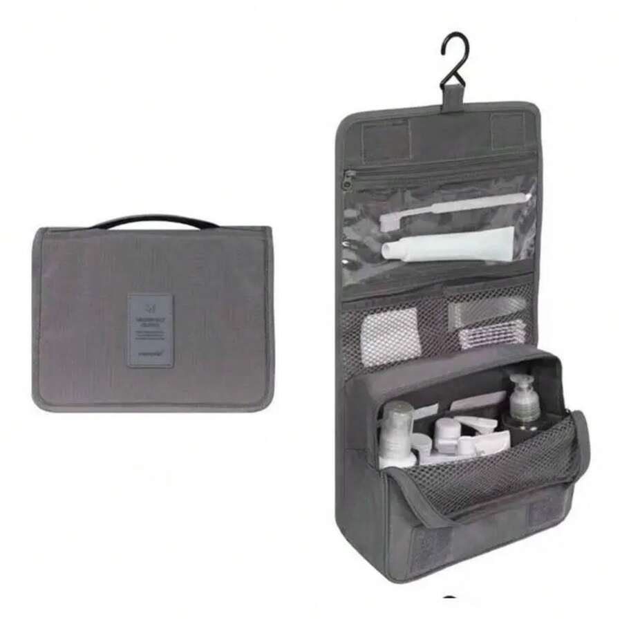 DESC Travel Toiletry Hanging Bag, Makeup Cosmetic Bag With Multi-Pockets For Travel Organizer - Xám - Xem 1