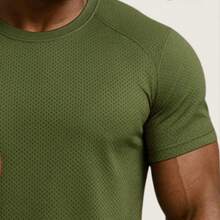 Men's Dryfit Shirt Casual Training Gym Sports - 軍綠色 - 查看 1