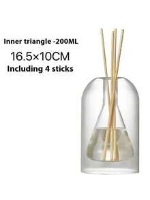 1pc 130ml Minimalist Style Glass Aromatherapy Diffuser Bottle, Simple Decorative Fragrance Diffuser Bottle With Rattan Sticks, Transparent Glass Essential Oil Bottle For Home Use