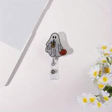 1pc Halloween "Cute Ghost Drink Can Cap" Acrylic Badge Halloween Accessories, Halloween Accessories