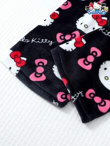 Sanrio Women's Hello Kitty Cute Cartoon Flannel Pajama Pants, Soft, Fluffy, Non-Sheer, Suitable For Lounging At Home, Fall Winter
