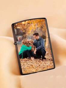 1 szt. spersonalizowane, personalizowane etui na zapalniczkę ze zdjęciem, odporne na wilgoć i ciśnienie, spersonalizowane grawerowane etui na zapalniczkę, prezent na Dzień Ojca i dla chłopaka, przenośne, twarde pudełko na papierosy, wodoodporne, torba do pakowania prezentów