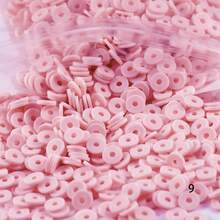 2000 piezas de cuentas de arcilla blanca para hacer pulseras, cuentas redondas planas de arcilla polimérica de 6 mm, cuentas espaciadoras Heishi para hacer joyas, aretes, pulseras, collares