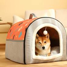 Casa cerrada para mascotas, cama cálida para perros, villa para gatos, nido para mascotas para perros y gatos en todas las estaciones