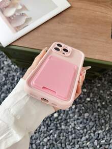 1 pieza Funda de teléfono de unicolor con acabado mate de dopamina, diseño simple y limpio, compatible con iPhone 16 Pro Max, versión internacional, no la versión nacional - Rosa - Ver 4