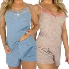 Kit With 3 Comfortable Cotton Pajamas Striped Without Pads Direct From The Factory - 彩色 - 查看 3