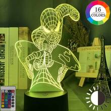 Disney Marvel Hero Spider Man 3D Night Light 3D Illusion Table Lamp Kids Bedroom Decorations Funny Anime Movie Stuff Creative Gift For Boys And Girls Spider Man Fans Birthday Christmas Gift For Son Grandson Anime Stuff Anime Goods Merch Table Lamp Night Lamp