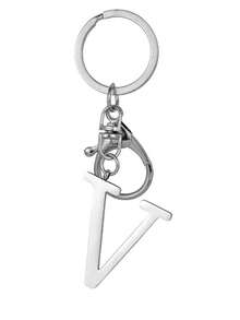 1pc Elegant Silver Letter Keychain, A-Z Alphabet Pendant, Fashionable Alloy Key Chain, Can Be Hung On Bags Or Car Keys, Perfect Accessory For Daily Use, Also A Great Gift For Couples, Friends And Family - Multicolor - View 25