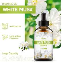 Hllozzi 30/60ml/100ml White Musk Essential Oil, Aromatherapy Bath Relaxation Oil, DIY Fragrance, Soap And Candle Making, Compatible With Diffuser, Portable Design, Suitable For Home, Office, Outdoor, Car And Other Occasions, Ideal Holiday Gift - White Musk - View 4