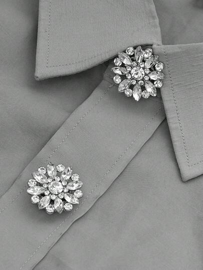 1/2/4 szt. 19/24 mm osłonki na guziki z kryształkami dla kobiet, osłonki na guziki z kryształkami, odpinane osłonki na guziki z klipsem, ozdobne guziki kryształowe do odzieży, napy z szczypcami do garniturów, dodatki do smokingów, kolor ołowiu