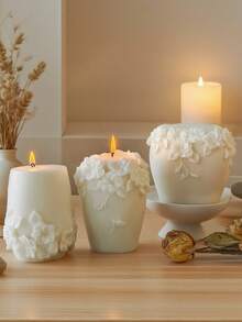 1 件圆柱形几何花卉硅胶模具 - 多用途耐热树脂/蜡烛/石膏，跨境批发、手工艺工作坊和创意 DIY 工具 - 白色 - 查看 6