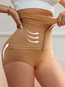 Braga Faja Tiro Alto Cierre Hebilla.Control Abdomen, Levanta Glúteos, Afina Muslos. - Albaricoque - Ver 5