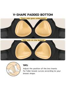 双面粘性胸罩插入物、雪白粘性胸罩插入物、粘性胸罩聚拢、自粘垫超即时提升胸罩、用于运动胸罩泳衣的聚拢比基尼垫 - 彩色 - 查看 3