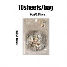 10 coli/autocolante pentru pungă, acele vremuri vechi, autocolante de fundal cu cerneală vintage, accesorii pentru albume, accesorii pentru caiete, rame foto decorative, huse pentru computer și telefon, pahare cu apă, reviste de gunoi, penare, autocolante decorative pentru birou, autocolante pentru sezonul de întoarcere la școală, rechizite școlare