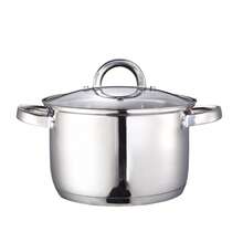 KAISA HOFF 1 件不锈钢高品质汤锅，20/22/24/26 厘米复合底汤锅，兼容燃气灶电磁炉陶瓷炉灶，适用于露营家庭和餐厅使用奶锅