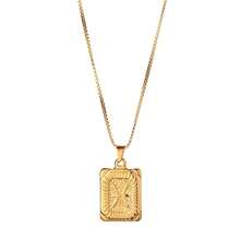 1 pieza Colgante de collar de constelaciones cuadrado de acero inoxidable, collar de clavícula versátil dorado para hombres y mujeres, accesorio de joyería adecuado para uso diario y regalos de cumpleaños