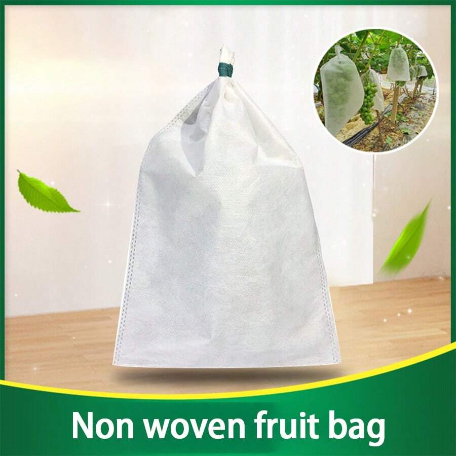 10 piezas Bolsas anti-pájaros para árboles frutales, bolsas de protección de frutas de tela no tejida transpirable, adecuadas para plantas en maceta del balcón, manzana, pera, herramienta anti-pájaros e insectos para el jardín