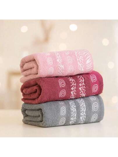 Kit com 3 Toalhas de Rosto Toalha de Mao para Banheiro 35x75cm de Algodão Toalha Esportiva de Academia Fitness