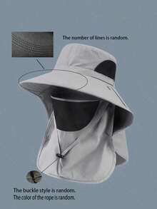 1 件男女通用纯色防晒徒步户外颈罩宽边钓鱼太阳帽，适合日常外出、徒步旅行、钓鱼 - 彩色 - 查看 12