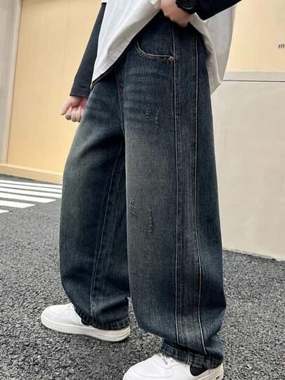 Jeans di jeans casual alla moda e versatili per ragazzi più grandi