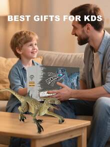 1 pieza Juguete de dinosaurio con control remoto (para niños de 3 a 5 años), juguete de Velociraptor jurásico, dinosaurio robot con control remoto electrónico con función de caminar, efecto de rugido, función de demostración, adecuado para regalos de cumpleaños, Navidad, Halloween, Pascua para niños y niñas de 3 a 12 años
