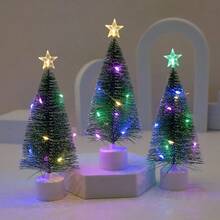 3pcsLED松针圣诞树圣诞装饰圣诞节迷你圣诞树场景圣诞树装饰