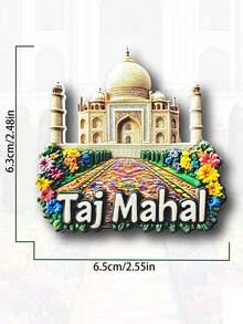 1pc 3D Fridge Magnet, Travel Souvenir From Philippines, India, Malaysia, Brunei - Multicolor - View 15