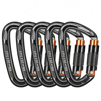 Mosquetones De 5 Piezas De 25 Kn Para Cuerdas De Aparejo.