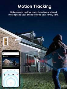 GENAI 2PC 1080P HD Outdoor Camera, PTZ With Cloud And TF Card Storage, Motion Detection And Night Vision, Home Entrance Monitoring, Garden Surveillance, Ideal Gift For Home - 彩色 - 查看 4