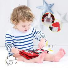 1pc High Contrast Baby Cloth Book, Animals Insects Cognition Soft Books Infant Crib Toys Early Educational Toy